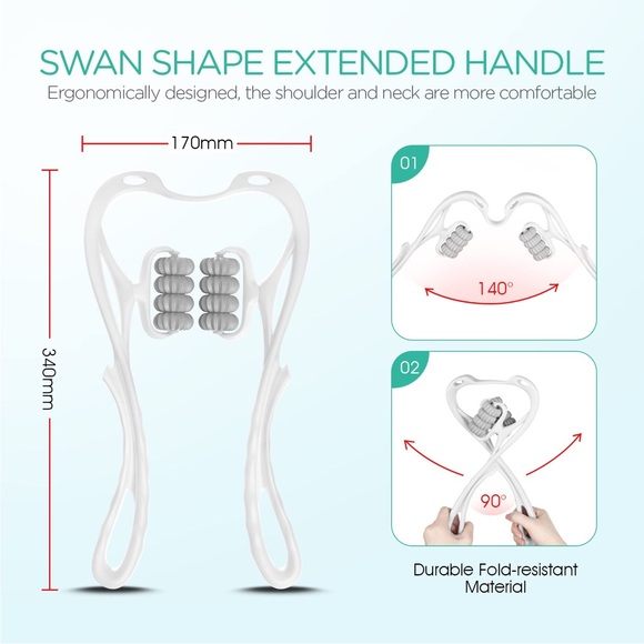 Neck, Shoulder, Waist, Legs Massager Pain Relief Deep Tissue Shiatsu Portable - Picture 6 of 8